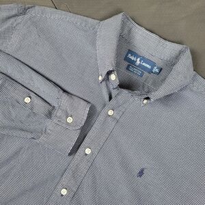 Polo Ralph Lauren Blue Button Down Shirt Men's XL Long Sleeve Ellington Logo